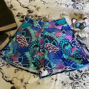 Blackmilk Multicolor Floral Wave Skater Shorts
